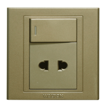 E42PSS10 Metallic Gold (2 Pin Socket with switch)